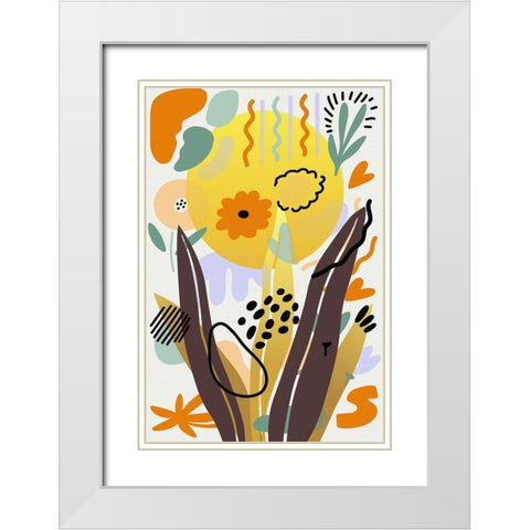 Botanical Sunshine 692 White Modern Wood Framed Art Print with Double Matting by Bolokofsky, Ronald