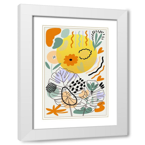 Botanical Sunshine 693 White Modern Wood Framed Art Print with Double Matting by Bolokofsky, Ronald