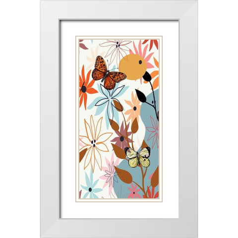 Butterfly Garden 464 White Modern Wood Framed Art Print with Double Matting by Bolokofsky, Ronald