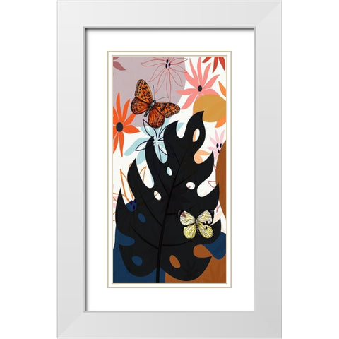 Butterfly Garden 465 White Modern Wood Framed Art Print with Double Matting by Bolokofsky, Ronald