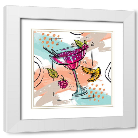 Cocktail Celebration I White Modern Wood Framed Art Print with Double Matting by Bolokofsky, Ronald
