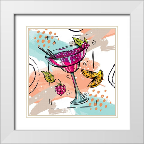 Cocktail Celebration I White Modern Wood Framed Art Print with Double Matting by Bolokofsky, Ronald