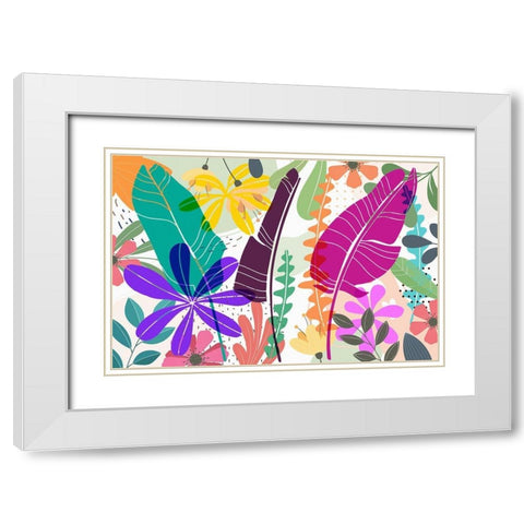 Colorful Garden 685 White Modern Wood Framed Art Print with Double Matting by Bolokofsky, Ronald