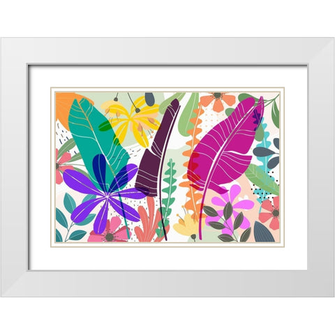 Colorful Garden 685 White Modern Wood Framed Art Print with Double Matting by Bolokofsky, Ronald