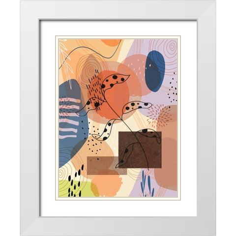 Floral Abstract 301 White Modern Wood Framed Art Print with Double Matting by Bolokofsky, Ronald