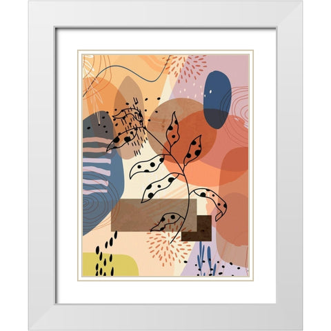 Floral Abstract 303 White Modern Wood Framed Art Print with Double Matting by Bolokofsky, Ronald