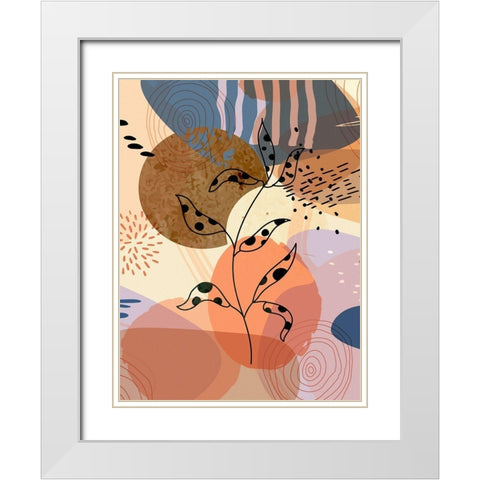 Floral Abstract 304 White Modern Wood Framed Art Print with Double Matting by Bolokofsky, Ronald