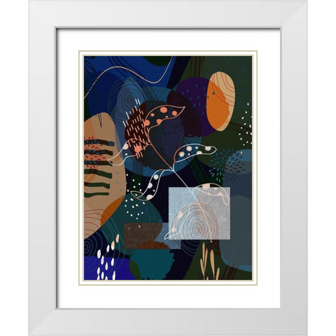 Floral Abstract 401 White Modern Wood Framed Art Print with Double Matting by Bolokofsky, Ronald