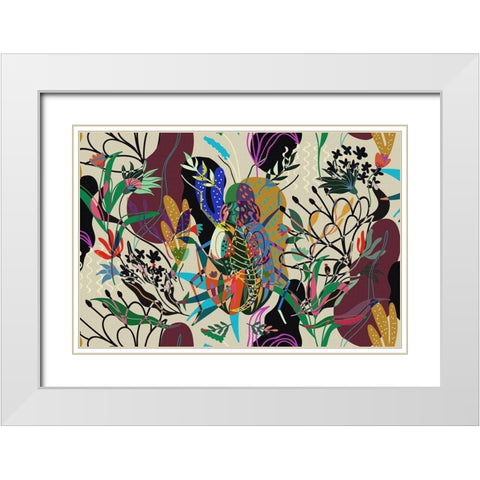 Garden Camouflage I White Modern Wood Framed Art Print with Double Matting by Bolokofsky, Ronald