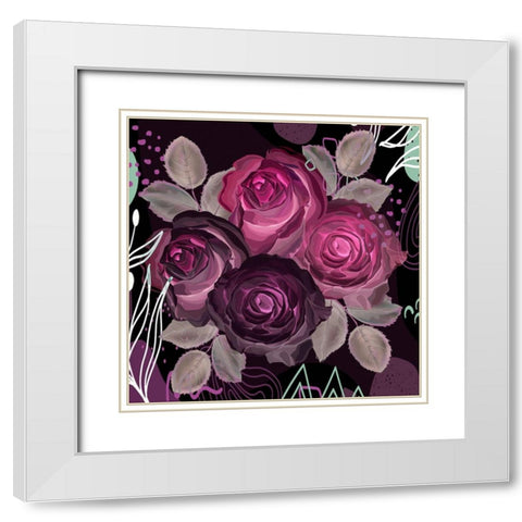 Garden Silk 480 White Modern Wood Framed Art Print with Double Matting by Bolokofsky, Ronald