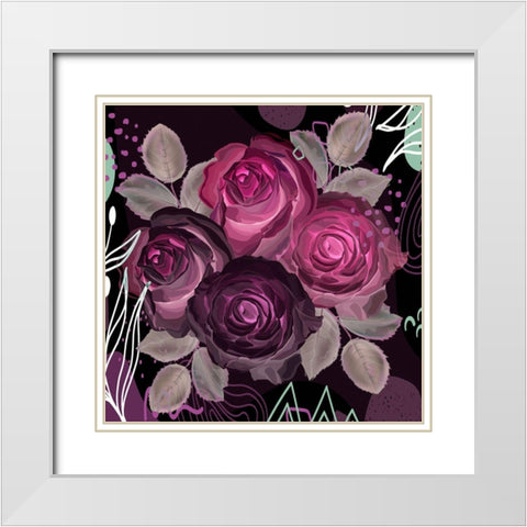 Garden Silk 480 White Modern Wood Framed Art Print with Double Matting by Bolokofsky, Ronald