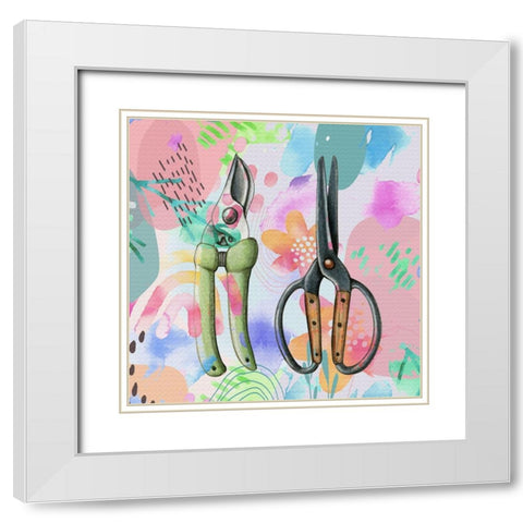 Garden Tools 656 White Modern Wood Framed Art Print with Double Matting by Bolokofsky, Ronald