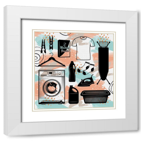 Laundry 606 White Modern Wood Framed Art Print with Double Matting by Bolokofsky, Ronald