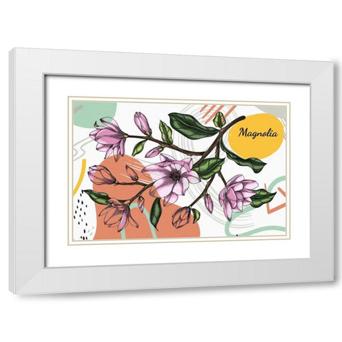 Magnolia 713 White Modern Wood Framed Art Print with Double Matting by Bolokofsky, Ronald