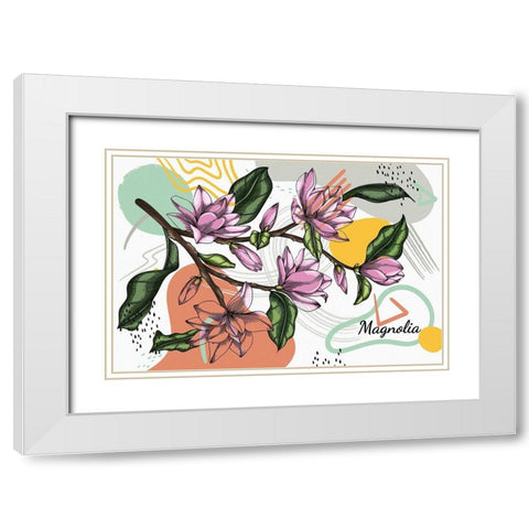 Magnolia 742 White Modern Wood Framed Art Print with Double Matting by Bolokofsky, Ronald