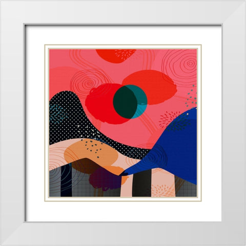 Mid Century Abstract 580 White Modern Wood Framed Art Print with Double Matting by Bolokofsky, Ronald
