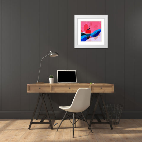 Mid Century Abstract 582 White Modern Wood Framed Art Print with Double Matting by Bolokofsky, Ronald