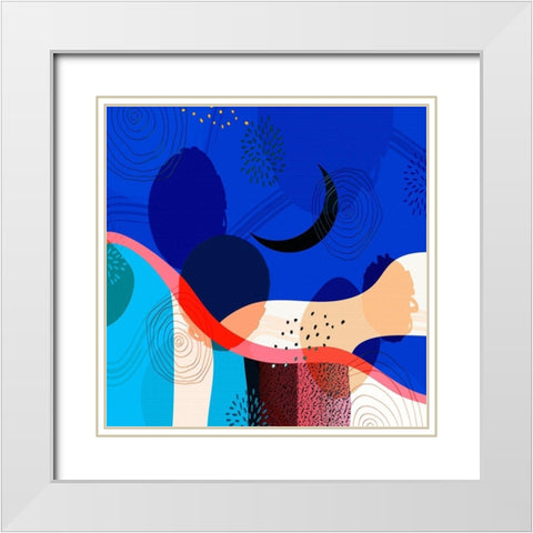 Mid Century Abstract 583 White Modern Wood Framed Art Print with Double Matting by Bolokofsky, Ronald
