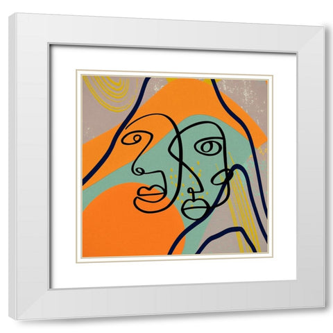 Mid Century Couple 96 White Modern Wood Framed Art Print with Double Matting by Bolokofsky, Ronald