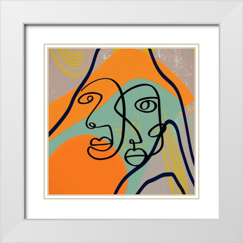 Mid Century Couple 96 White Modern Wood Framed Art Print with Double Matting by Bolokofsky, Ronald