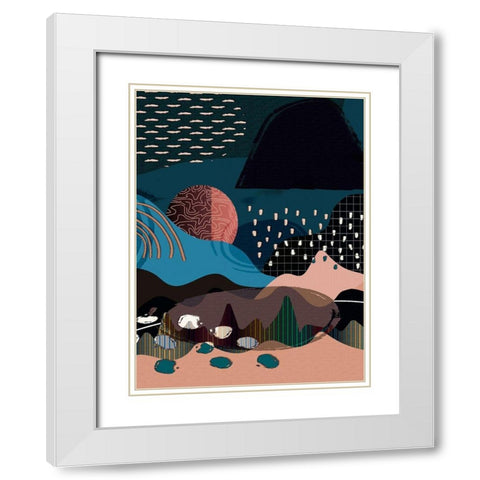 Mid Century Landscape 481 White Modern Wood Framed Art Print with Double Matting by Bolokofsky, Ronald