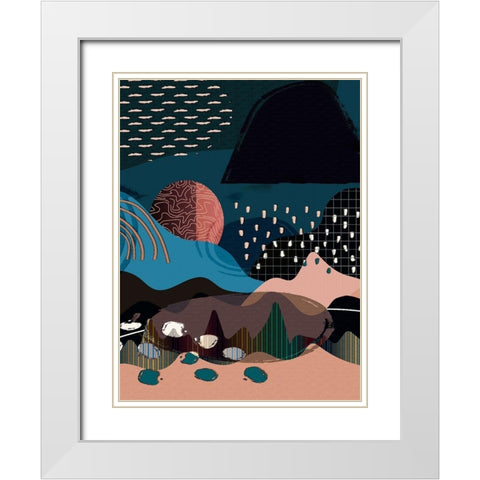 Mid Century Landscape 481 White Modern Wood Framed Art Print with Double Matting by Bolokofsky, Ronald