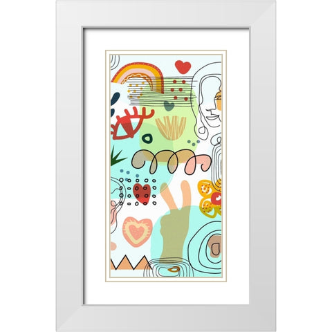 Mid Century Shapes 52B White Modern Wood Framed Art Print with Double Matting by Bolokofsky, Ronald
