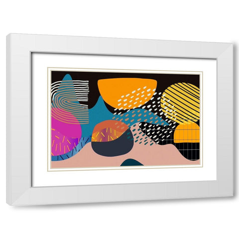 Mid Century Shapes 531 White Modern Wood Framed Art Print with Double Matting by Bolokofsky, Ronald