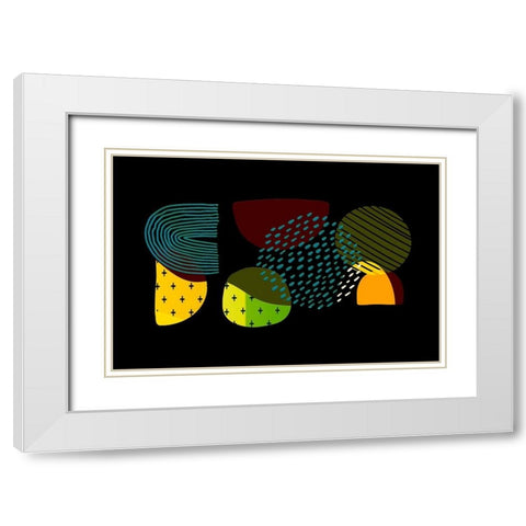 Mid Century Shapes 631 White Modern Wood Framed Art Print with Double Matting by Bolokofsky, Ronald