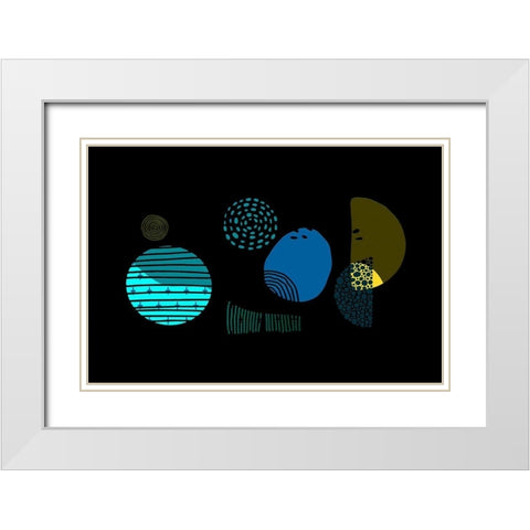 Mid Century Shapes 632 White Modern Wood Framed Art Print with Double Matting by Bolokofsky, Ronald