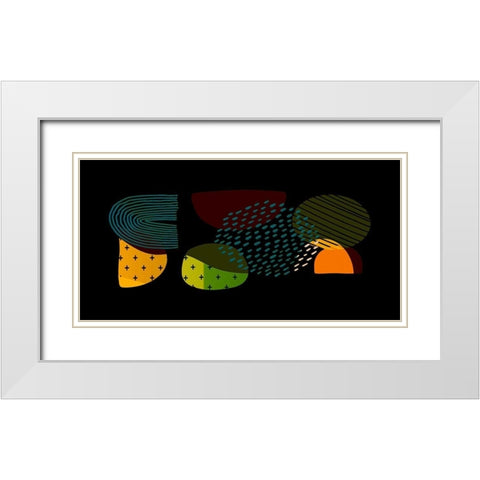 Mid Century Shapes 731 White Modern Wood Framed Art Print with Double Matting by Bolokofsky, Ronald