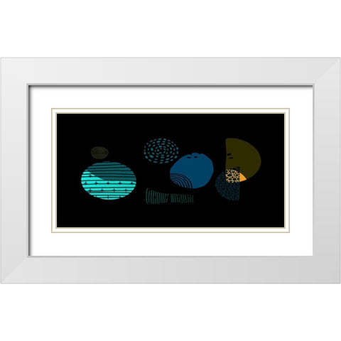 Mid Century Shapes 732 White Modern Wood Framed Art Print with Double Matting by Bolokofsky, Ronald