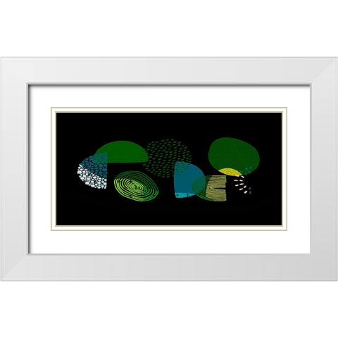 Mid Century Shapes 734 White Modern Wood Framed Art Print with Double Matting by Bolokofsky, Ronald