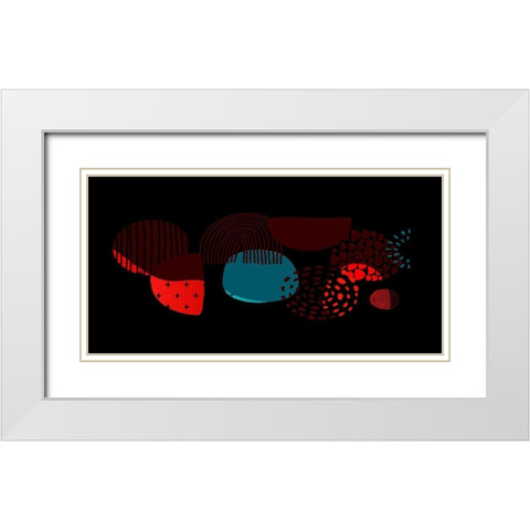 Mid Century Shapes 736 White Modern Wood Framed Art Print with Double Matting by Bolokofsky, Ronald
