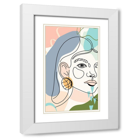 Mid Century Woman 120 White Modern Wood Framed Art Print with Double Matting by Bolokofsky, Ronald