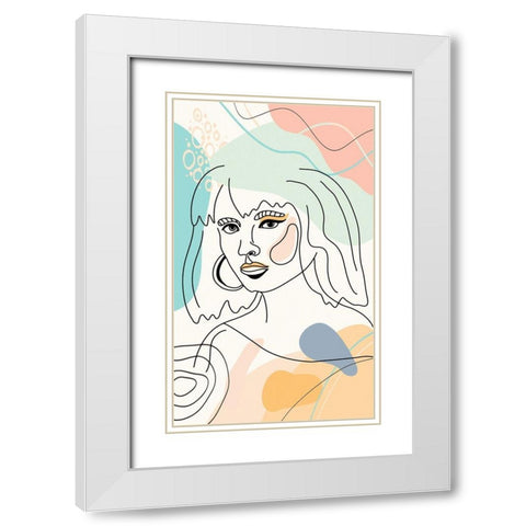 Mid Century Woman 122 White Modern Wood Framed Art Print with Double Matting by Bolokofsky, Ronald