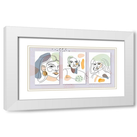 Mid Century Women 128 White Modern Wood Framed Art Print with Double Matting by Bolokofsky, Ronald