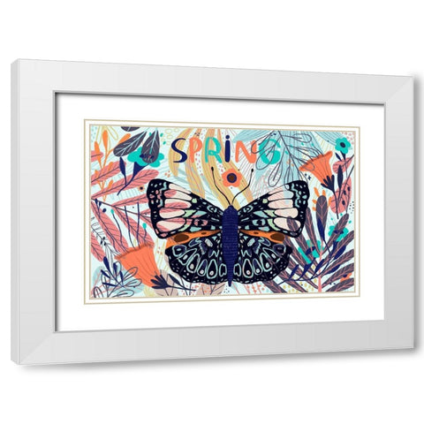 Spring Garden 104 White Modern Wood Framed Art Print with Double Matting by Bolokofsky, Ronald