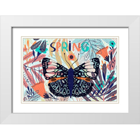 Spring Garden 104 White Modern Wood Framed Art Print with Double Matting by Bolokofsky, Ronald