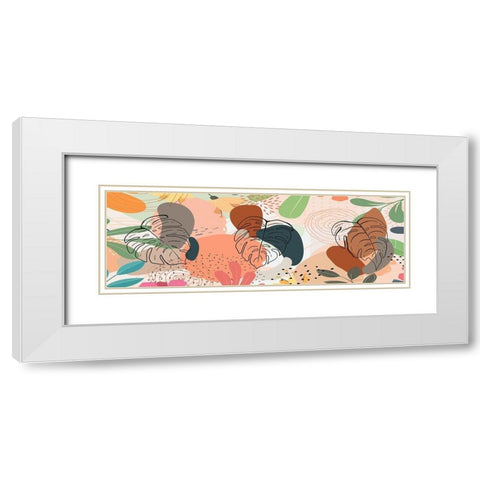 Tropical Leaves 19 White Modern Wood Framed Art Print with Double Matting by Bolokofsky, Ronald