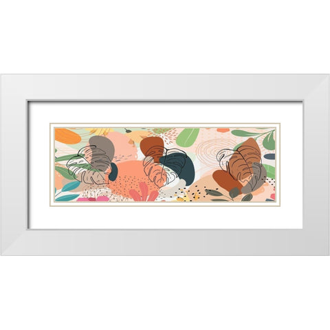Tropical Leaves 19 White Modern Wood Framed Art Print with Double Matting by Bolokofsky, Ronald