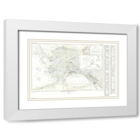Lode Gold Silver Occurrences Alaska - Cobb 1946 White Modern Wood Framed Art Print with Double Matting by Cobb