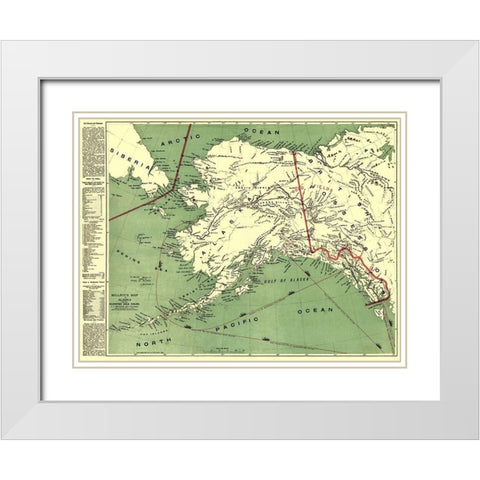 Klondyke Gold Fields Transportation Alaska White Modern Wood Framed Art Print with Double Matting by Millroy