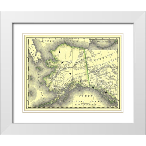 Alaska - Dept of Interior 1879 White Modern Wood Framed Art Print with Double Matting by DOI