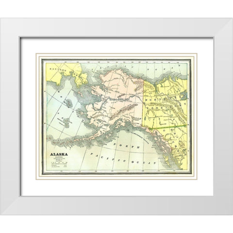 Alaska - Cram 1886 White Modern Wood Framed Art Print with Double Matting by Cram