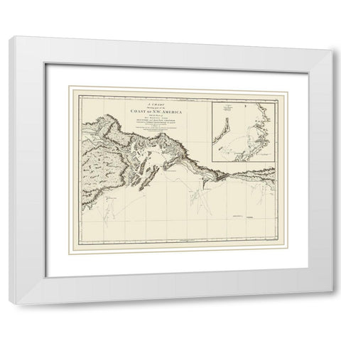Alaskan Coast - Vancouver 1798 White Modern Wood Framed Art Print with Double Matting by Vancouver