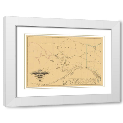 Alaska, Asia - Lewis 1867 White Modern Wood Framed Art Print with Double Matting by Lewis