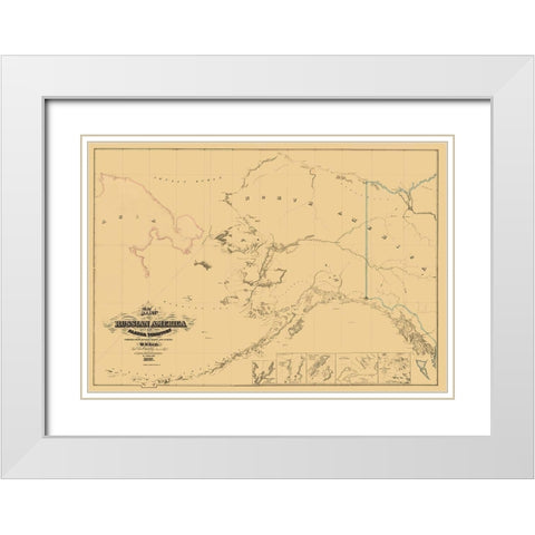 Alaska, Asia - Lewis 1867 White Modern Wood Framed Art Print with Double Matting by Lewis