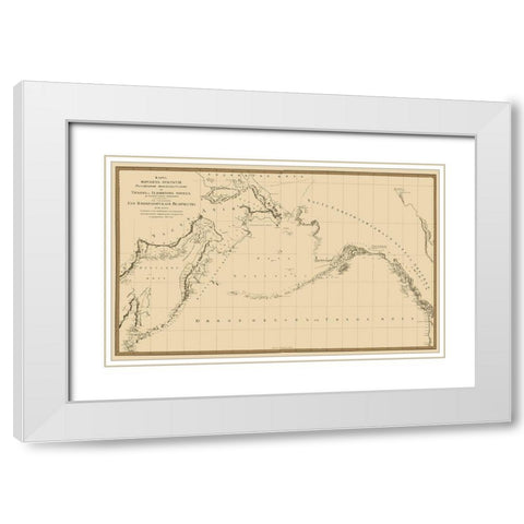 Alaska, Siberia - Depot Kart 1897 White Modern Wood Framed Art Print with Double Matting by Depot Kart