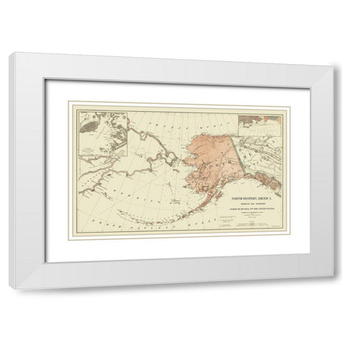 Alaska, American Northwest - Peirce 1867 White Modern Wood Framed Art Print with Double Matting by Peirce